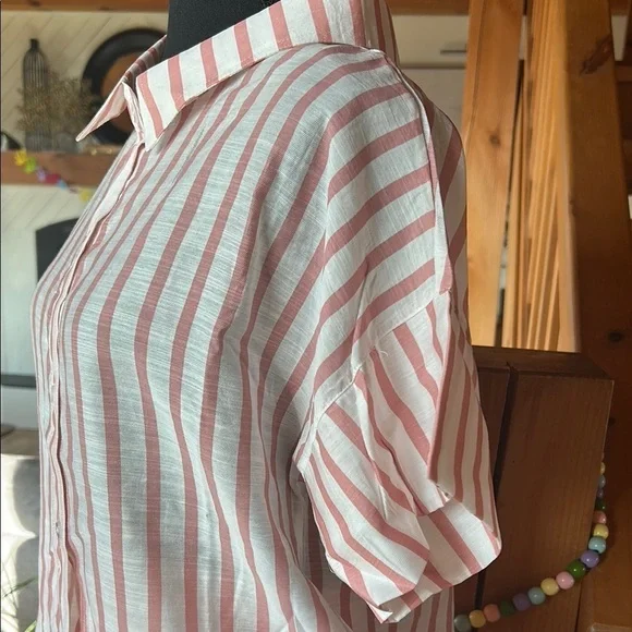 Striped Buttoned Down Top - Picture 3 of 6